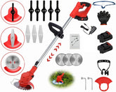 Electric Cordless Lawnmower Electric Rotary Lawn Mower, Close Edge Cutting, Rear Roller, Manual Height Adjust