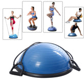 46cm Yoga Balance Trainer Exercise Ball with 2 Resistance Bands (Blue)