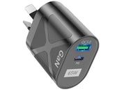 65W GaN USB C PD Fast Charging Wall USB C Charger Power Adapter Type C