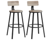 VASAGLE Bar Stools Chairs Set of 2 - Greige
