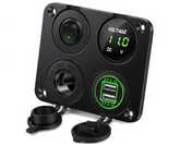 LED Rocker Switch Panel Dual USB