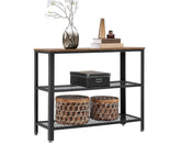 VASAGLE Industrial Console Table Hallway Table With Shelves