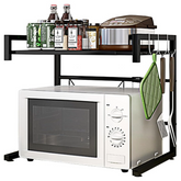 Microwave Shelf Kitchen Organizer Oven Rack Toaster Stand Storage Cabinet (Black)