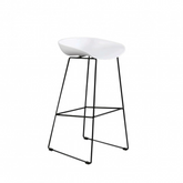 Modern Scandinavian Bar Stools Metal Leg Barstool (White)
