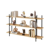 3 Tier Bookshelf Console Table Hallway Flower Table (Natural Wood)
