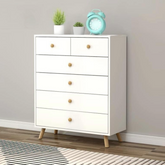 Tallboy Drawers , 6 Drawers Chest Dresser - White