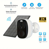 Solar CCTV Wireless Camera Indoor and Outdoor Wifi HD 2k Resolution Home Security Surveillance Video