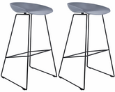 Set of 2 Modern Scandinavian Bar Stool Metal Leg BarStool