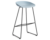 Modern Scandinavian Bar Stool Metal Leg BarStool (Slate Blue)