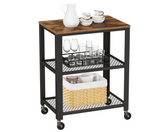VASAGLE Serving Cart Trolley Kitchen Trolley