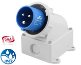 Caravan Lead Connector Male White 16A IP67