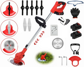 Electric Cordless Lawnmower Electric Rotary Lawn Mower, Close Edge Cutting, Rear Roller, Manual Height Adjust