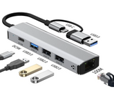 5-in-1 USB Multi-Port Type C Hub USB-C Docking Station with Ethernet