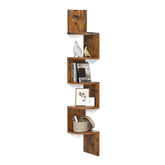 Vasagle 5-tier Floating Wall Bookshelf - Rustic Brown