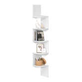 Vasagle 5-tier Floating Wall Bookshelf - White
