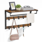 VASAGLE Wall Mounted Coat Rack Hanging Shelf