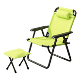 Camping Chair Foldable Chair With Footrest (Green)