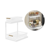 2 Tier Under Sink Organizer Kitchen Organizer (White)