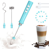 Cordless Electric Milk Frother (Blue)