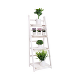 4-Step Foldable Wooden Plant stand Display Shelf (White)