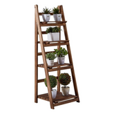 4-Step Foldable Wooden Plant stand Display Shelf (Brown)