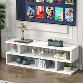 Elegant Z Shape TV Entertainment Units TV Stand (White)