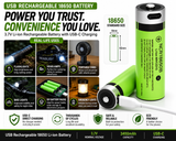 18650 Rechargeable Battery USB C
