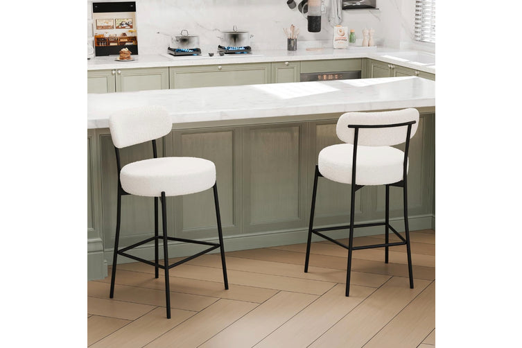 Set of 2 Bar Stools Counter Bar Stool