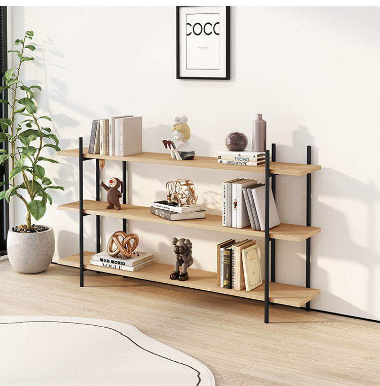 3 Tier Bookshelf Console Table Hallway Flower Table (Natural Wood)