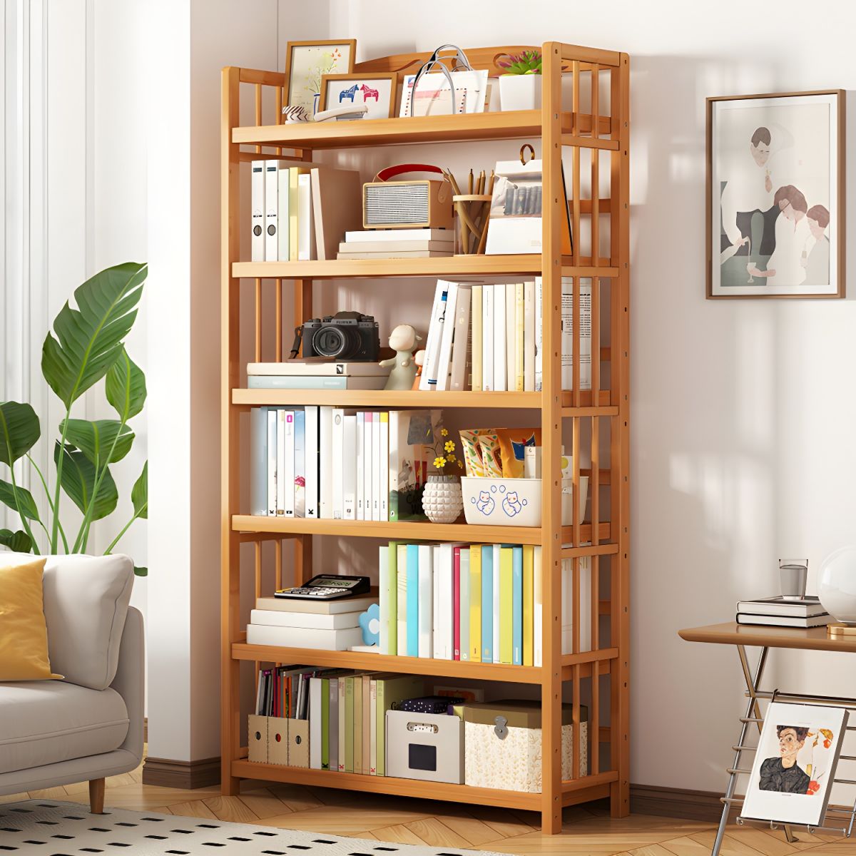 Bamboo Multi Layer Bookshelf 177 x 70cm