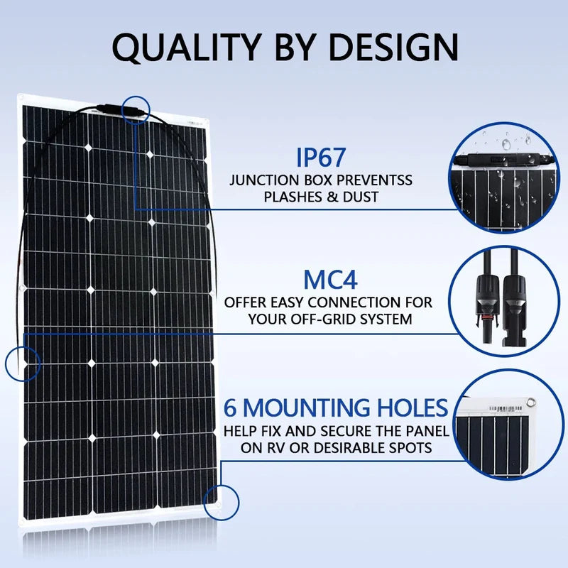 120W Solar Panel Flexible Kit