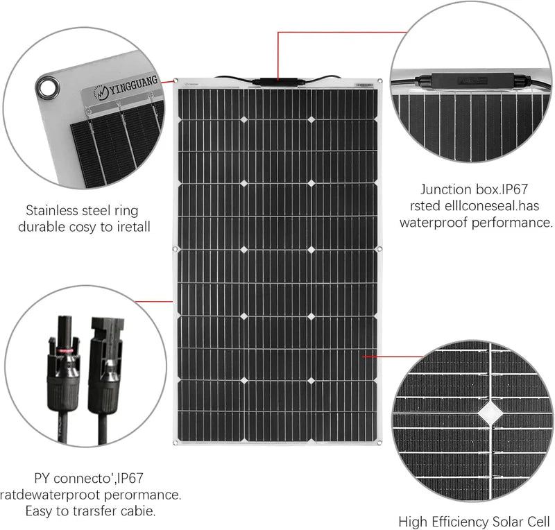 150W Flexible Solar Panel Combo