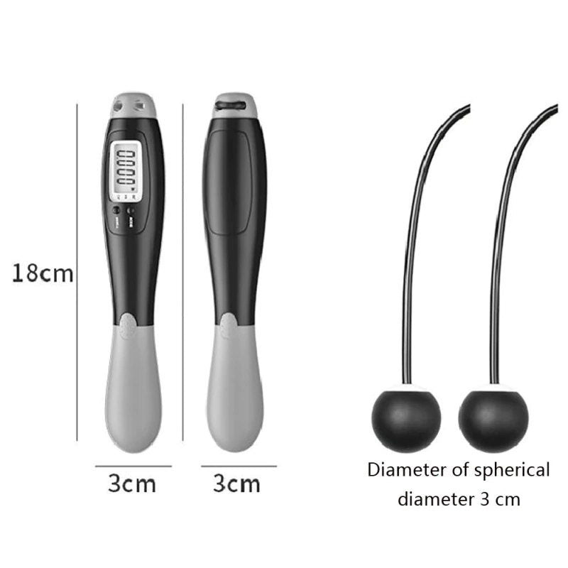 Cordless Skipping Digital Jump Rope (Black/Grey)