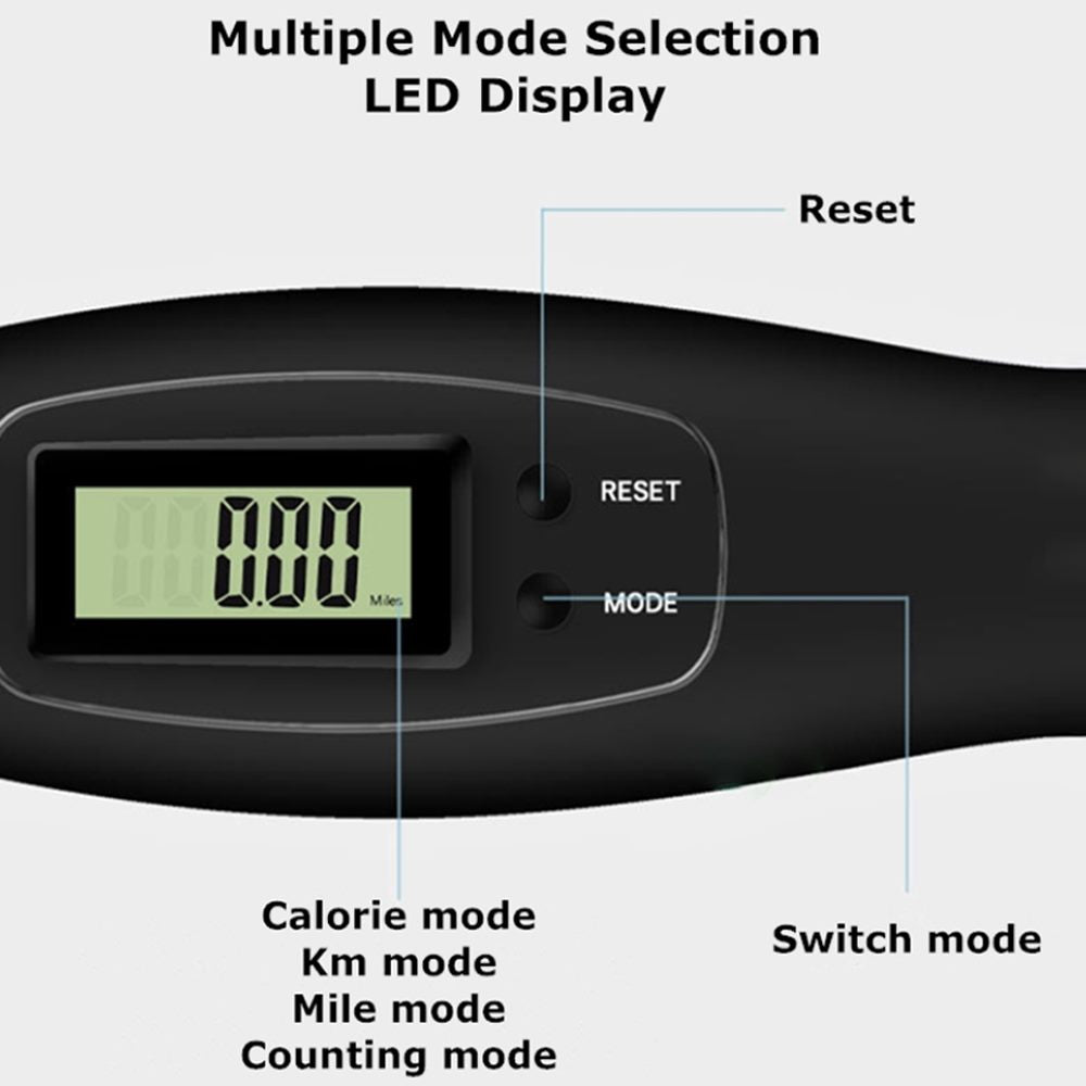 Cordless Skipping Digital Jump Rope (Black/Grey)