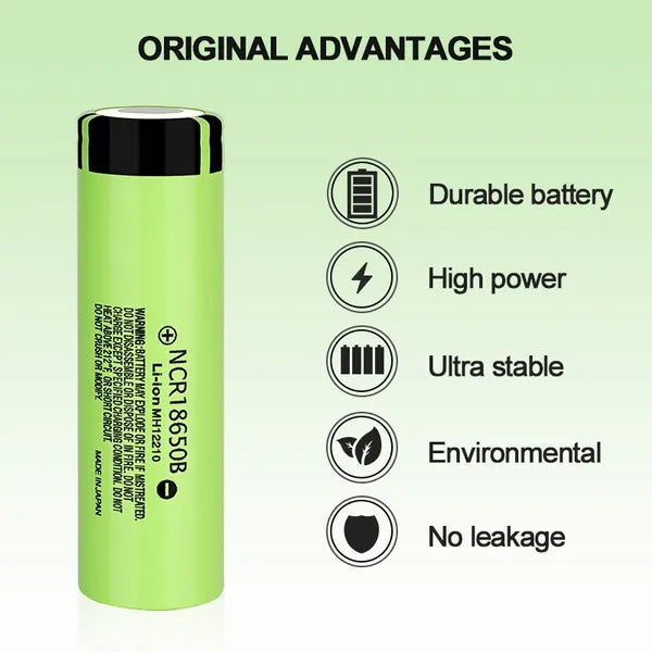 18650 Rechargeable Battery Power Flat Top 6PCS