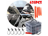 635pcs Car Body Trim Clips Retainer Bumper Rivets Fastener Kit