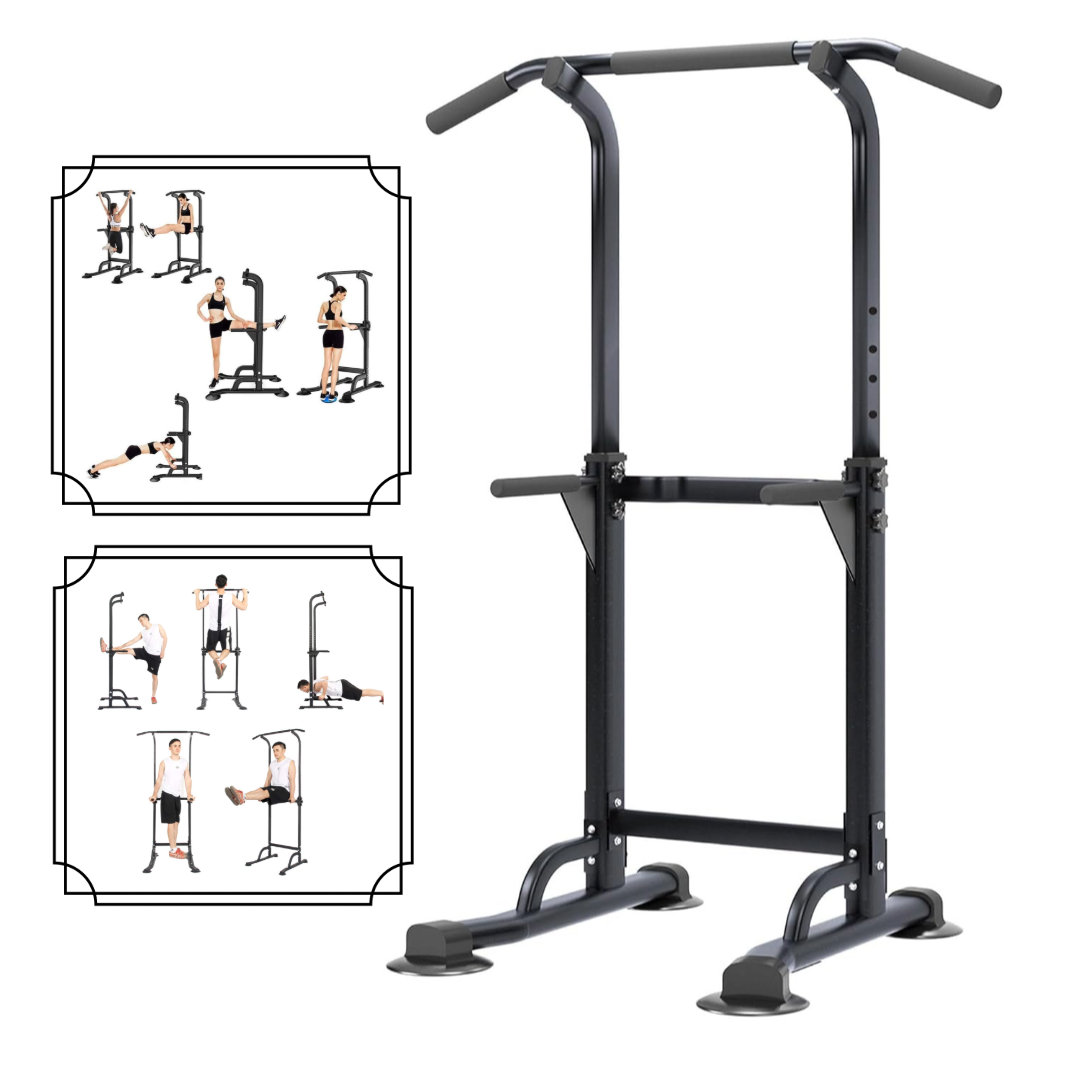 Sturdy and Adjustable Chin Up Pull Up Bar Station (Black)