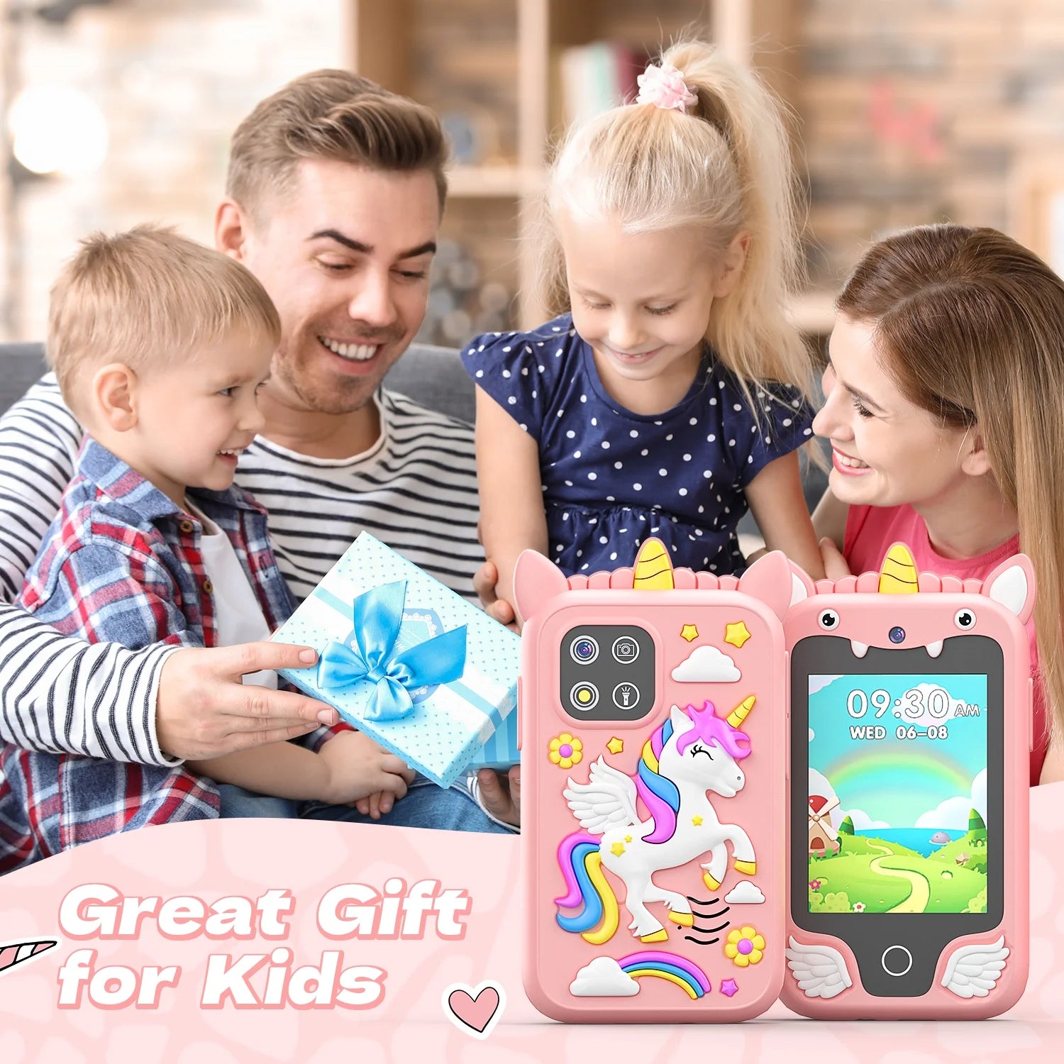 2.8Inch Touchscreen Learning Play Toy Phone With Dual Camera Smart Phone For Girl Boy With 8G SD Card