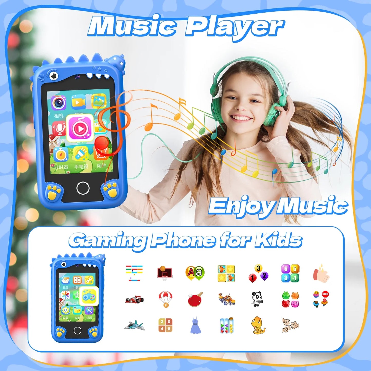 2.8Inch Touchscreen Learning Play Toy Phone With Dual Camera Smart Phone For Girl Boy With 8G SD Card