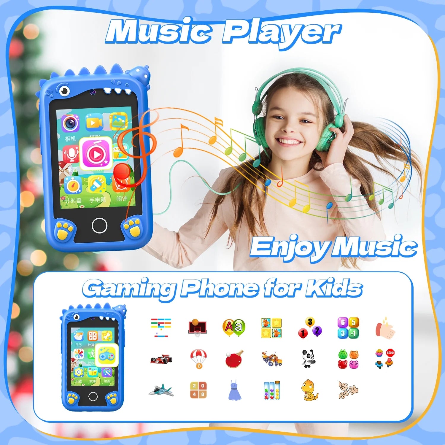 2.8Inch Touchscreen Learning Play Toy Phone With Dual Camera Smart Phone For Girl Boy With 8G SD Card