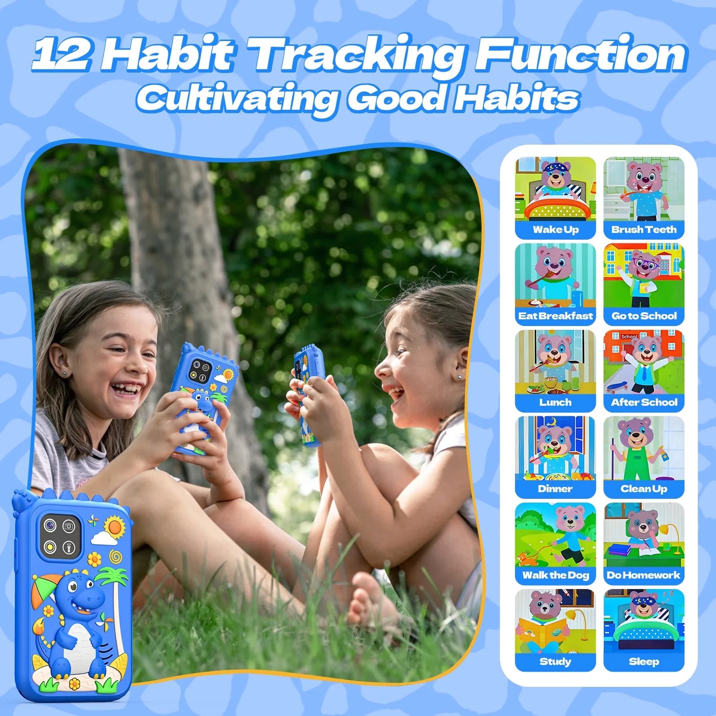 2.8Inch Touchscreen Learning Play Toy Phone With Dual Camera Smart Phone For Girl Boy With 8G SD Card