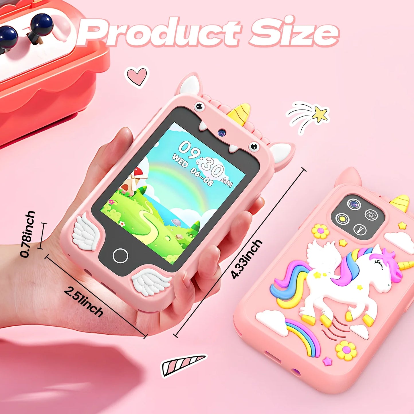 2.8Inch Touchscreen Learning Play Toy Phone With Dual Camera Smart Phone For Girl Boy With 8G SD Card