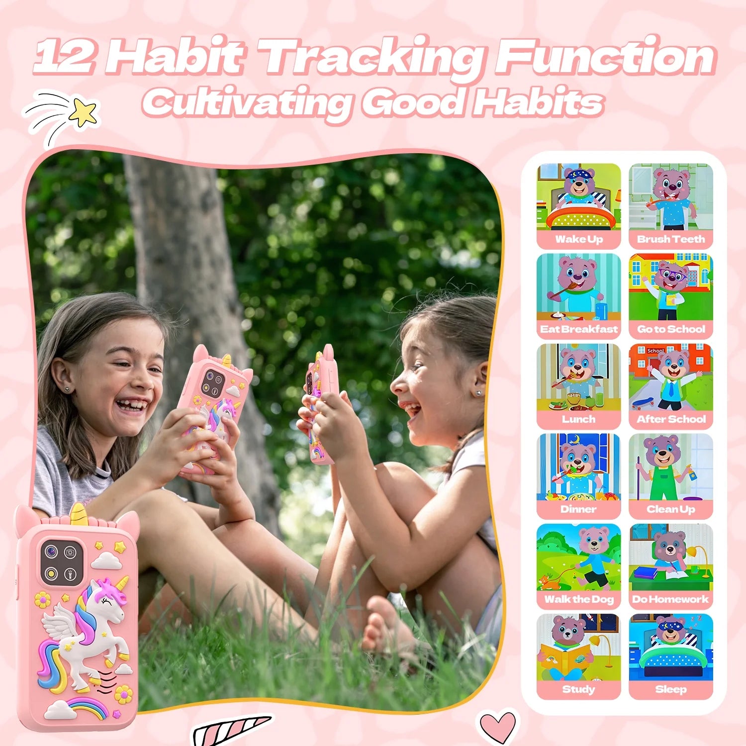 2.8Inch Touchscreen Learning Play Toy Phone With Dual Camera Smart Phone For Girl Boy With 8G SD Card