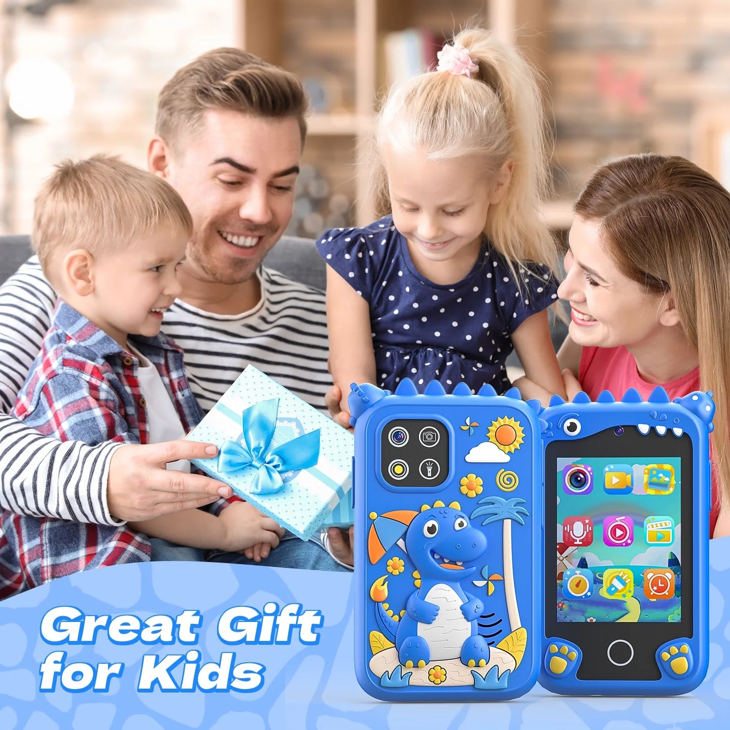 2.8Inch Touchscreen Learning Play Toy Phone With Dual Camera Smart Phone For Girl Boy With 8G SD Card