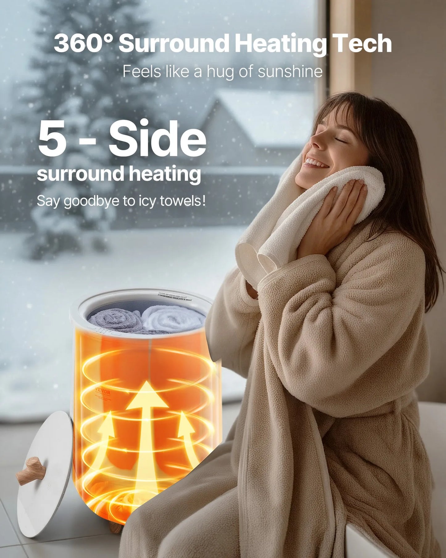 20L Towel Warmer Bucket With Led Screen Drying Function & Timer