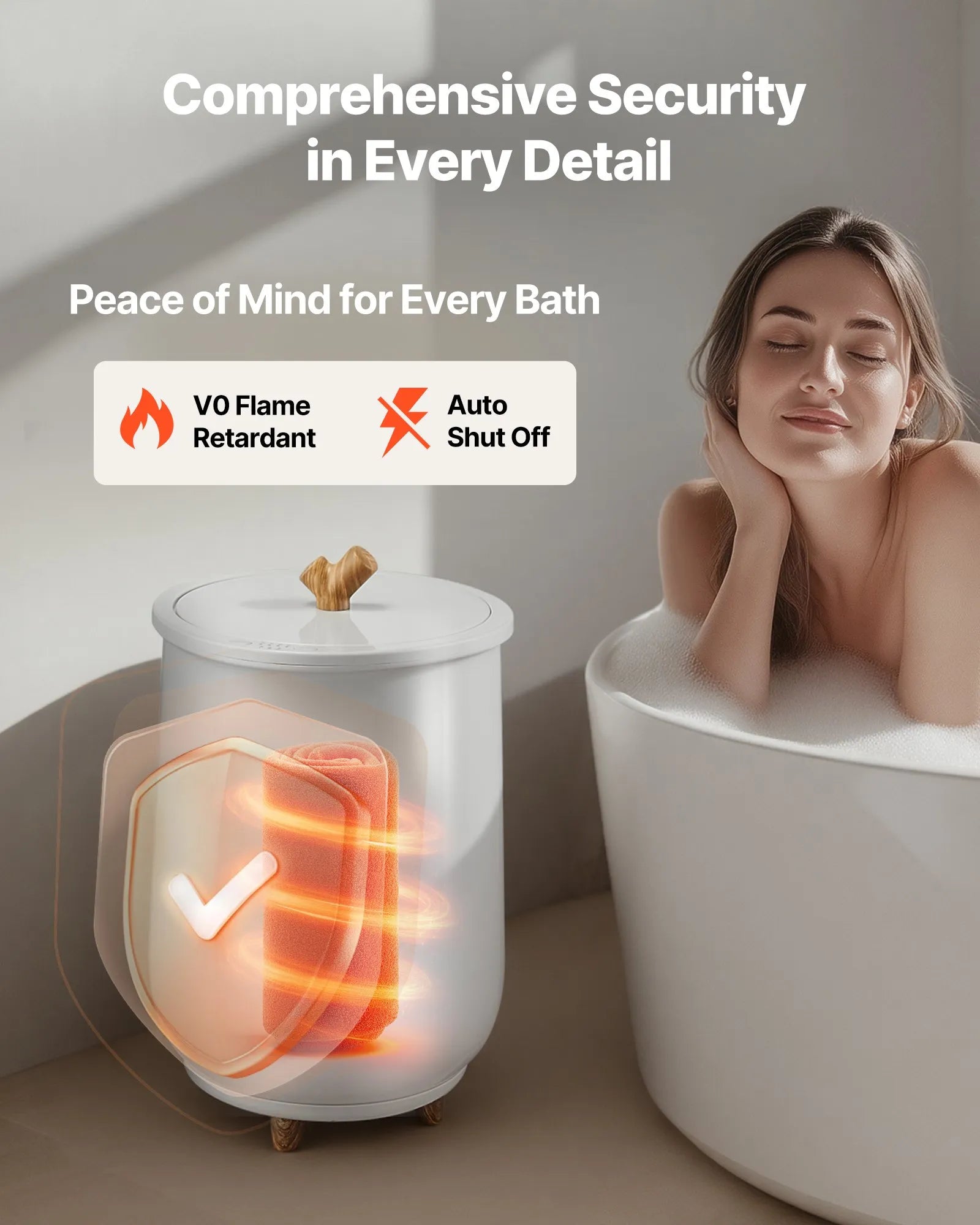 20L Towel Warmer Bucket With Led Screen Drying Function & Timer