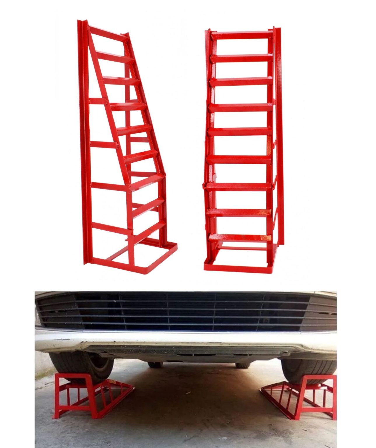 Car Ramps Pair 2000kg Ramp Red