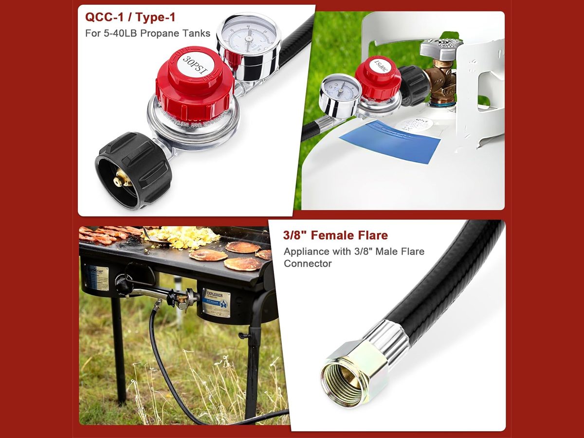High Pressure Propane Regulator Hose Gauge