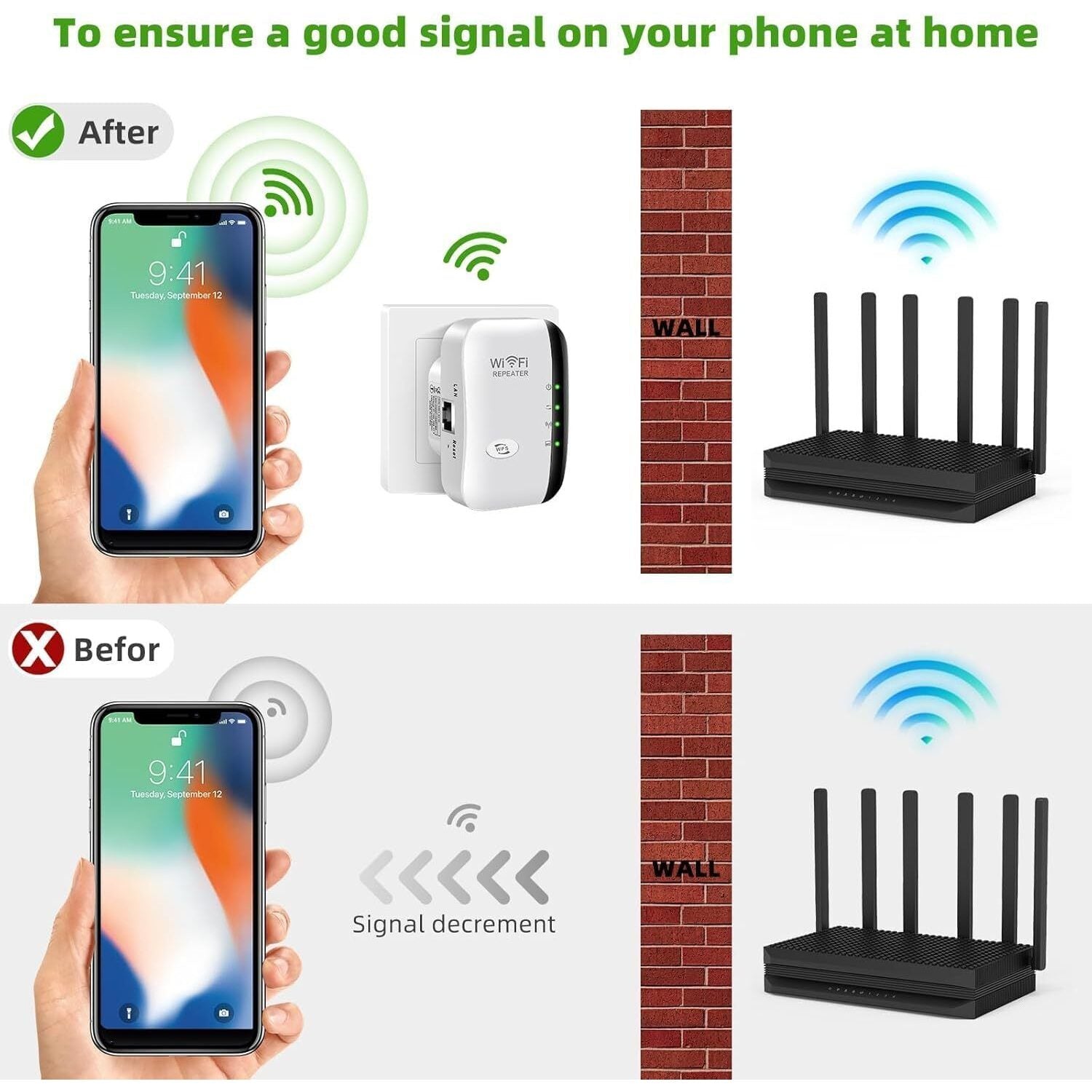 Wifi Repeater Wireless Extender Booster 300Mbps