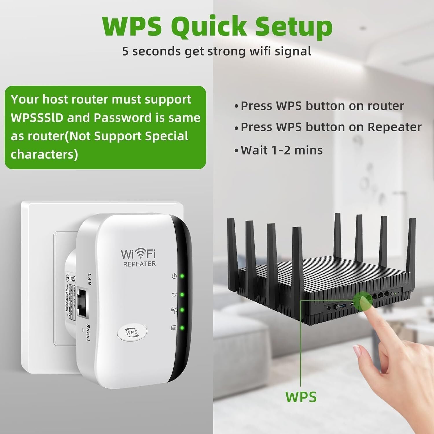 Wifi Repeater Wireless Extender Booster 300Mbps